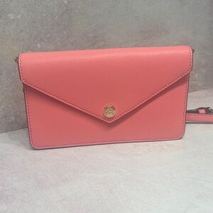 Michael Kors Envelope Wallet Chain Crossbody Tea Rose Pink